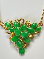 Ketting met hanger - 18 karaat Geel goud Jade, Sieraden, Tassen en Uiterlijk, Antieke sieraden