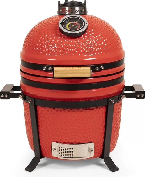 Kamado bbq medium Rood 15 - Keramisch - Tafel model - Premi, Tuin en Terras, Houtskoolbarbecues, Nieuw, Verzenden