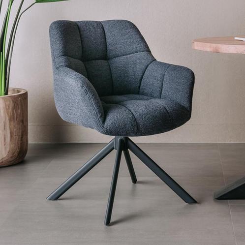 *WOONWINKEL* Tower Living Alba Draaibare Eetkamerstoel Indig, Huis en Inrichting, Stoelen, Grijs, Nieuw, Verzenden