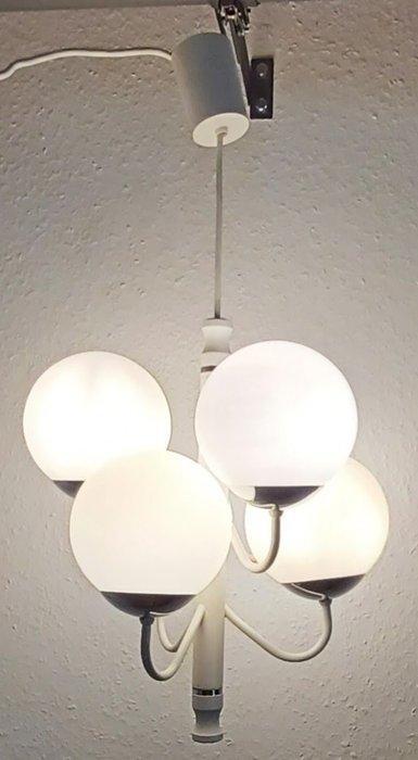 Plafondlamp - Hout, chroom en glas - Duitse Sputnik-luster, Antiek en Kunst, Kunst | Designobjecten