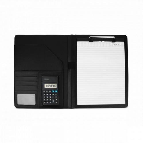 Conferentiemap A4 - Zwart - Inclusief calculator - Luxe, Zakelijke goederen, Kantoor en Winkelinrichting | Kantoorartikelen, Verzenden