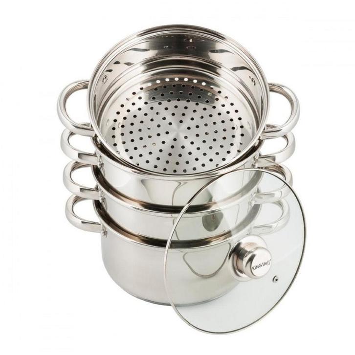 Kinghoff KH-3317 stoompan 5-delig RVS 2.5L  18 cm -, Huis en Inrichting, Keuken | Potten en Pannen, Ophalen of Verzenden