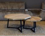 Eiken salontafel set Achthoek | Octagon, Huis en Inrichting, Tafels | Salontafels, Nieuw, Ophalen of Verzenden