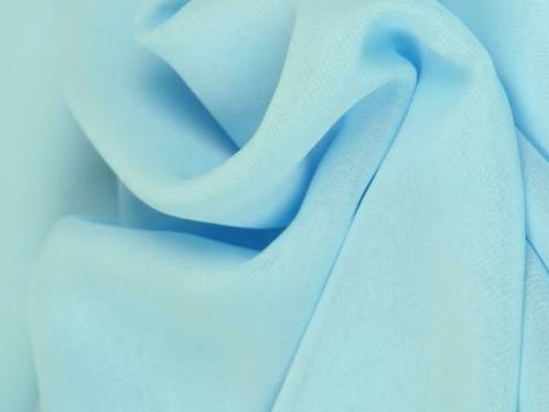 Chiffon stof - Baby blauw - Per 15 of 50 meter, Hobby en Vrije tijd, Stoffen en Lappen, 120 cm of meer, 200 cm of meer, Blauw