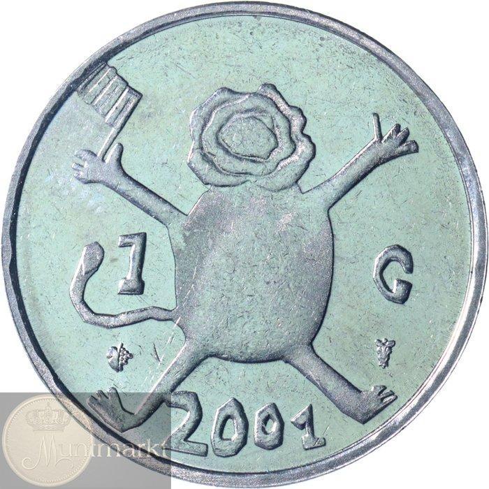 Nederland. Beatrix. 1 Gulden 2001 Tim Melis Loeki variant, Postzegels en Munten, Munten | Nederland