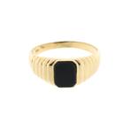 Gouden zegelring met onyx | Heren (herenring, gouden ring), Sieraden, Tassen en Uiterlijk, Ringen, Gebruikt, Overige kleuren, 20 of groter