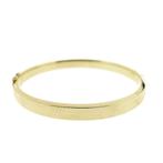 Gouden slavenarmband met patroon; Maat M, Ophalen of Verzenden, Gebruikt, Overige kleuren, Goud