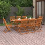 vidaXL 9-delige Tuinset 220x90x75 cm massief acaciahout, Nieuw, 8 zitplaatsen, Tuinset, Verzenden