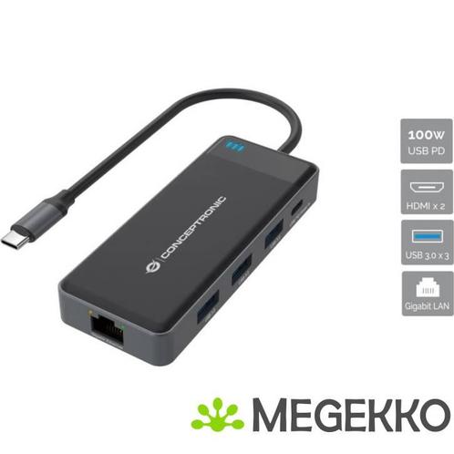 Conceptronic DONN14G notebook dock & poortreplicator Bedraad, Computers en Software, Windows Laptops, Nieuw, Verzenden