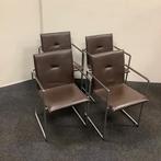 complete set van 4 stuks ARCO frame eetkamerstoelen, leder, Ophalen of Verzenden, Gebruikt, Leer