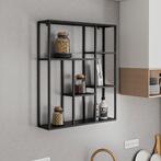 [en.casa] Wandplank Jämijärvi staal 90x75x18 cm zwart, Huis en Inrichting, Woonaccessoires | Wandplanken en Boekenplanken, Verzenden