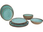 Bo-Camp - Servies - Halo - 12 Stuks - Aqua, Verzenden, Zo goed als nieuw