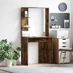 vidaXL Bureau Gerookt eiken 78.5 x 37 x 154.5 cm Bewerkt, Huis en Inrichting, Bureaus, Verzenden, Nieuw
