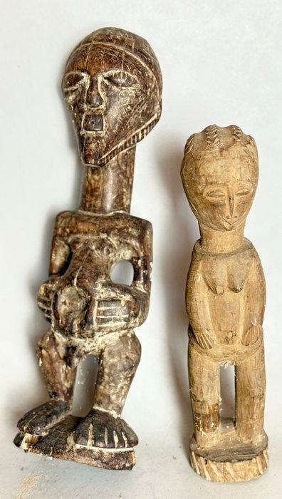Twee oude spirituele figuren met wat schade - Congo - DR, Antiek en Kunst, Kunst | Niet-Westerse kunst