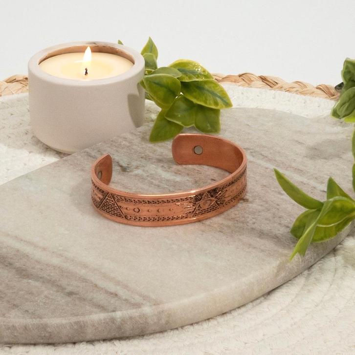 Koperen gezondheids-klemarmband met 2 magneten, Sieraden, Tassen en Uiterlijk, Armbanden, Ophalen of Verzenden