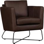 Bruine leren moderne design fauteuil - Rancho Leer Brown (br, Nieuw, Ophalen of Verzenden, 75 tot 100 cm, Leer