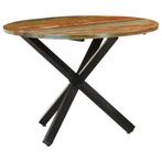vidaXL Eettafel rond 100x100x75 cm massief gerecycled hout, Verzenden, Nieuw