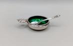 Georg Jensen - Acorn Pattern Green Enamel with Spoon -