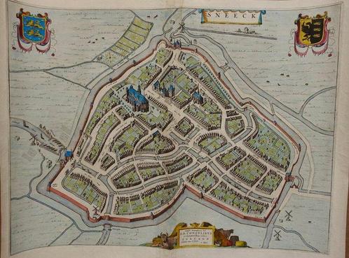 Nederland - Sneek; J. Blaeu - Sneeck - 1649, Boeken, Atlassen en Landkaarten