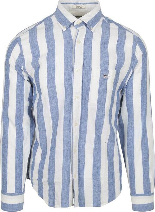 Gant Overhemd Streep Bold Linnen Blauw maat XXL Heren, Kleding | Heren, Overhemden, Blauw, Nieuw, Verzenden