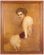 Egon Joseph Kossuth (1874 – 1949) - Ritratto femminile con, Antiek en Kunst, Kunst | Schilderijen | Klassiek