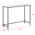 Console tafel Alajarvi sidetable glas 100x35x80 cm zwart