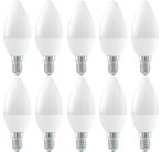 Kaarslamp E14 C37 10 stuks | LED 6W=42W gloeilamp | koelwit, Nieuw, Verzenden