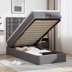 vidaXL Ottomaanse bed met matras 90x190cm kunstleer grijs, Overige materialen, 90 cm, Eenpersoons, Verzenden