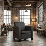 Leren fauteuil Joy - Toledo Caffe (donkerbruin) - Poten, Nieuw, Ophalen of Verzenden, Eigentijds, Klassiek, Modern, 50 tot 75 cm