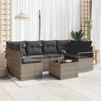 vidaXL Tuin Sofa Set met kussen met opslag 7 pcs Grijs 55 x, Verzenden, Nieuw, Rotan