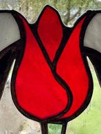 Glas-in-loodraam - Schitterende tulp glas en lood paneel -, Antiek en Kunst