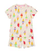 HEMA Kindershortama stretch katoen ijsjes gebroken wit, Verzenden, Nieuw