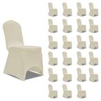 vidaXL Stoelhoezen stretch 24 st crème, Verzenden, Nieuw