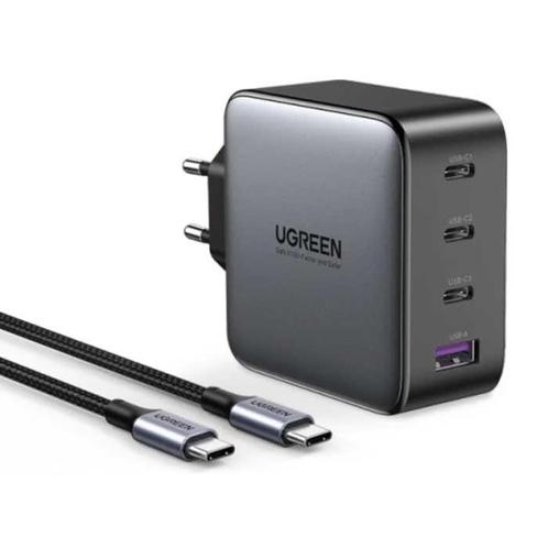 100W Stekkerlader en Oplaadkabel - Quad Port PD / Quick, Telecommunicatie, Mobiele telefoons | Telefoon-opladers, Nieuw, Verzenden