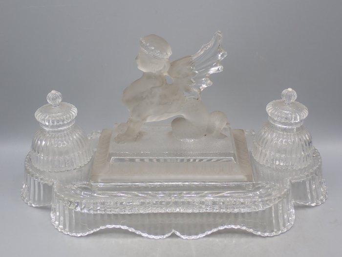 Saint Louis style - Inktpot - Large inkwell with central, Antiek en Kunst, Antiek | Glas en Kristal