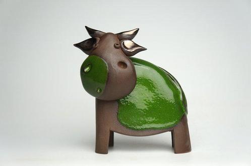 Urszula Despet - Beeldje - Green Cow - Keramiek, Antiek en Kunst, Antiek | Glas en Kristal
