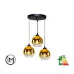 Hanglamp – Industrieel 3-Lichts Goud, Verzenden, Nieuw, Glas, Industrieel 