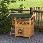 Kattenhuis - LuxeCat - Massief Hout - Verdiepingen - Bruin, Dieren en Toebehoren, Katten-accessoires, Ophalen of Verzenden, Nieuw