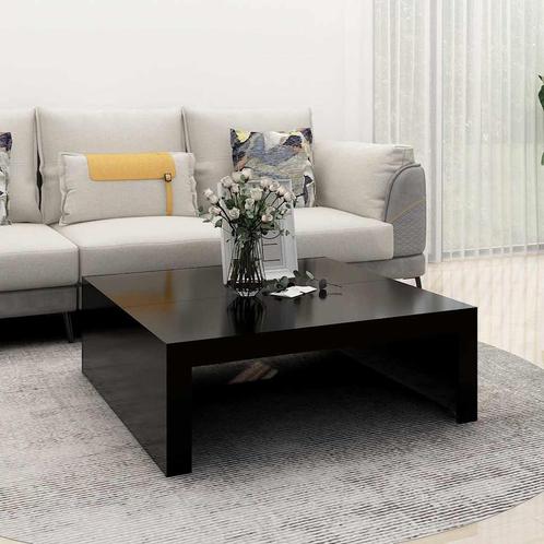 vidaXL Salontafel 100x100x35 cm bewerkt hout zwart, Huis en Inrichting, Tafels | Salontafels, 100 tot 150 cm, Nieuw, Overige houtsoorten