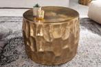 Ronde salontafel ORGANIC ORIENT 55cm goud metaal gehamerd 3D, Huis en Inrichting, Tafels | Salontafels, Ophalen of Verzenden, Nieuw