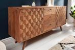 Massief dressoir MYSTIC LIVING 145cm natuurlijk acacia 3D, Ophalen of Verzenden, Nieuw