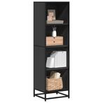 vidaXL Boekenkast 40x35x139 cm bewerkt hout zwart, Huis en Inrichting, Kasten | Boekenkasten, Verzenden, Nieuw, Overige houtsoorten