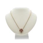 Gouden slangenschakel ketting met robijn, Gebruikt, Overige kleuren, Ophalen of Verzenden, Met edelsteen