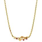 Gouden choker met zirkonia 18 krt, Verzenden, Zo goed als nieuw, Goud