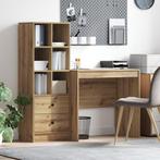 vidaXL Bureau met opbergruimte bewerkt hout artisanaal eiken, Verzenden, Nieuw, Overige houtsoorten