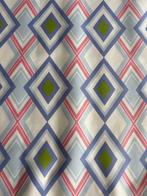 Stoffering- en gordijnstof katoenen satijn met ruitpatroon