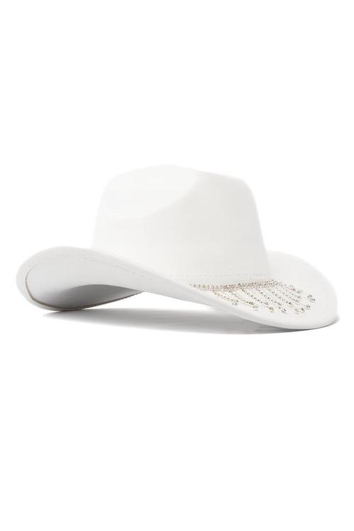 Cowboyhoed Wit Strass Steentjes Ketting Witte Cowgirl Wester, Kleding | Dames, Carnavalskleding en Feestkleding, Nieuw, Carnaval