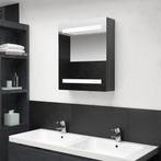 vidaXL Badkamerkast met spiegel en LED 50x14x60 cm grijs, Verzenden, Nieuw