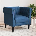vidaXL Fauteuil Chesterfield-stijl stof blauw, Huis en Inrichting, Banken | Bankstellen, Verzenden, Nieuw, Eenpersoons, Stof