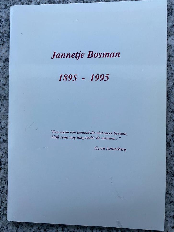 Jannetje Bosman 1895 - 1995 (Zoetermeer), Boeken, Biografieën, Gelezen, Overige, Verzenden
